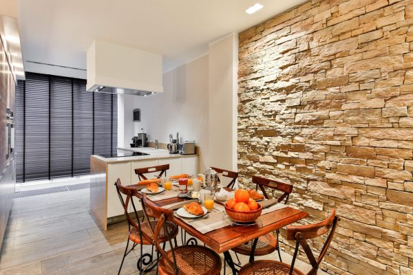 mur de parement pour aménager une cuisine