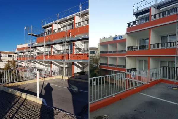 Avant après façade hôtel